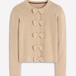 Boden Cashmere Blend Bow Cardigan Sweater Size Large